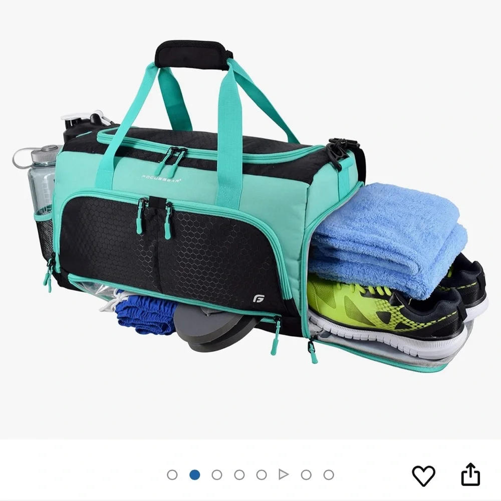 Aqua and Black gym bag